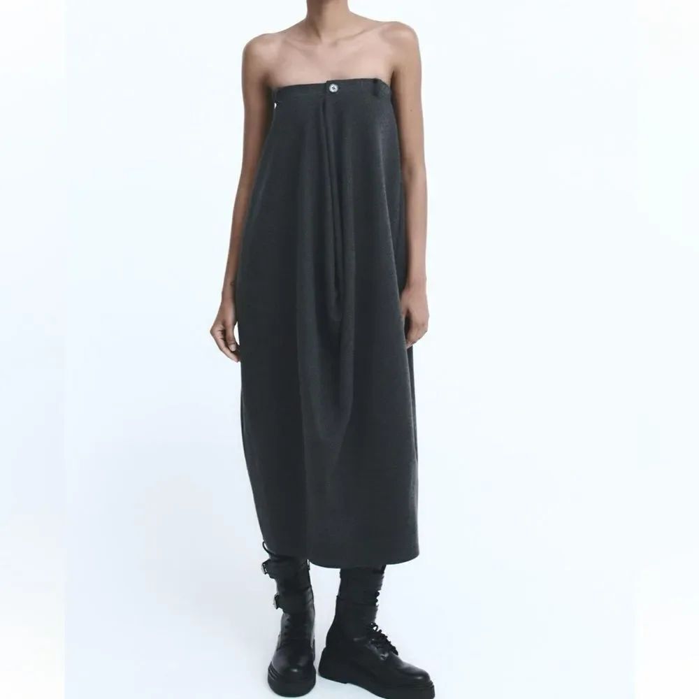 Zara Ruched strapless dress